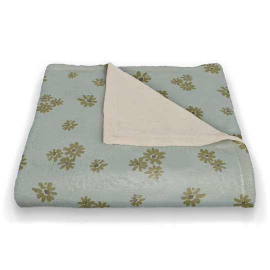 Daisy Pattern Coral Fleece Blanket